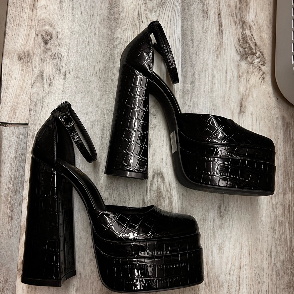 Patent Leather Platform Heels